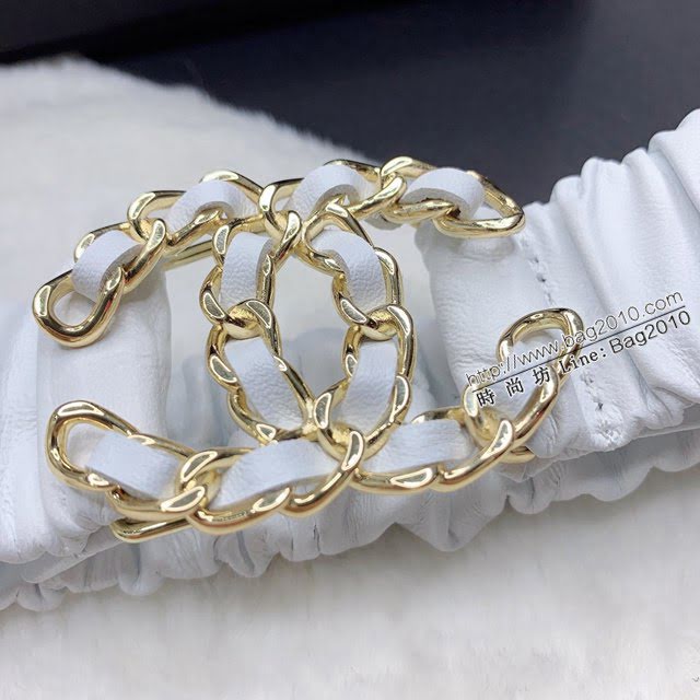 Chanel女士皮帶 香奈兒經典小羊皮鬆緊褲腰帶 香奈兒褶皺腰帶  jjp2150